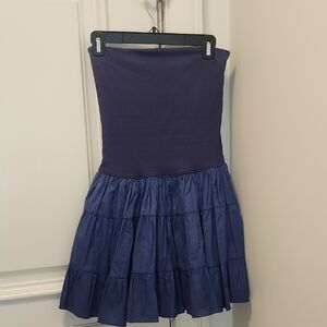 Stylish Blue Strapless Dress